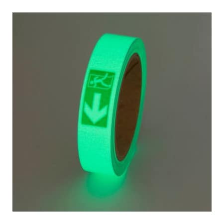 Top Tape And Label Safety Glow Photoluminescent Tape, Exit Left, 1"W x 30'L Roll, GT130EXL GT130EXL